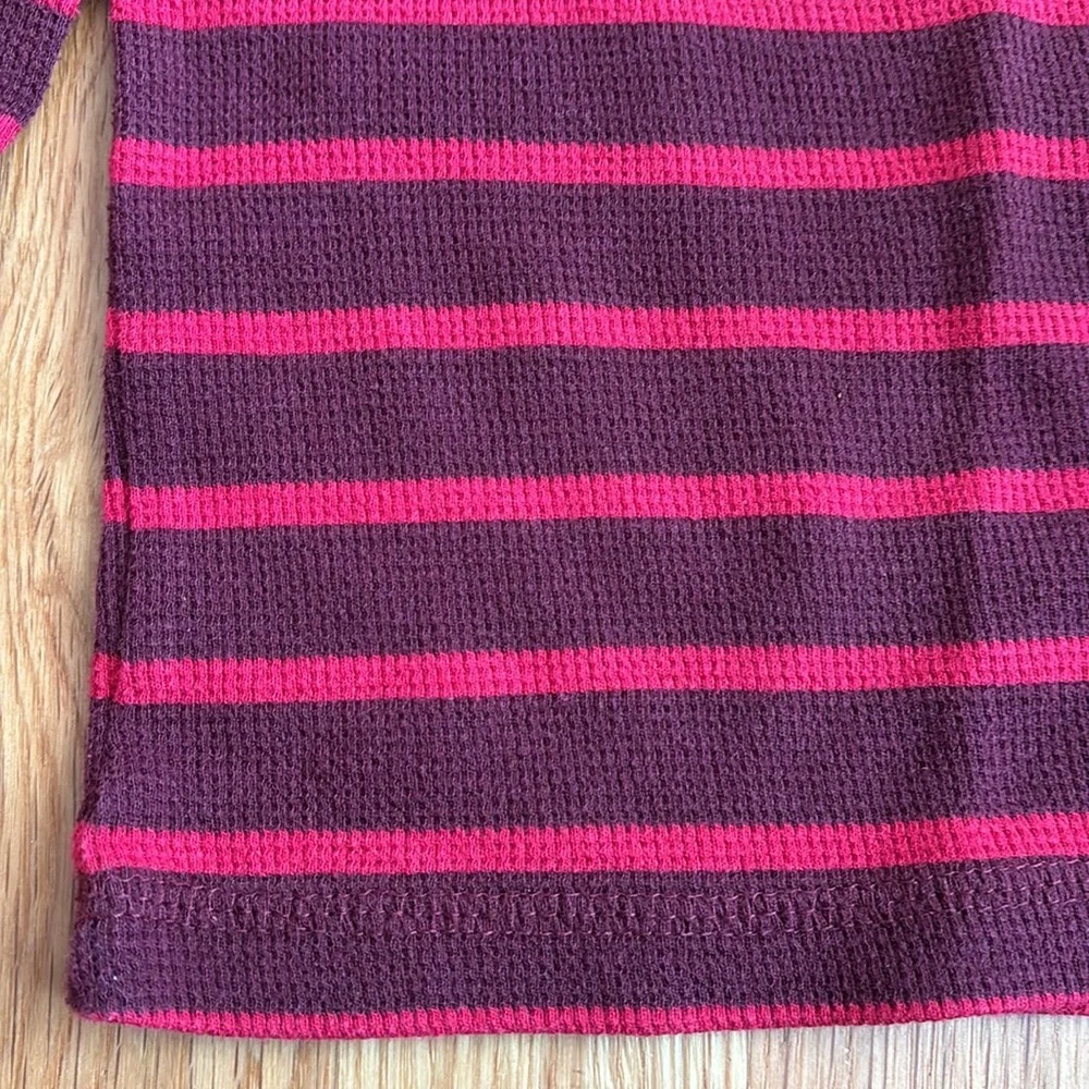3T The Children's Place Red Striped Long Sleeve Waffle Knit Top